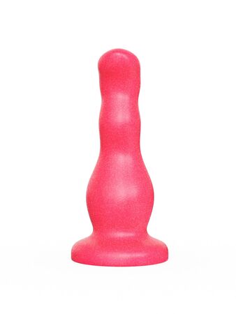 Гелевый розовый массажёр простаты без вибрации - 13,5 см.